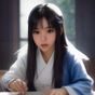 数据分析师林晓薇的专业形象照，年轻女性，在数据看板前工作，神情专注